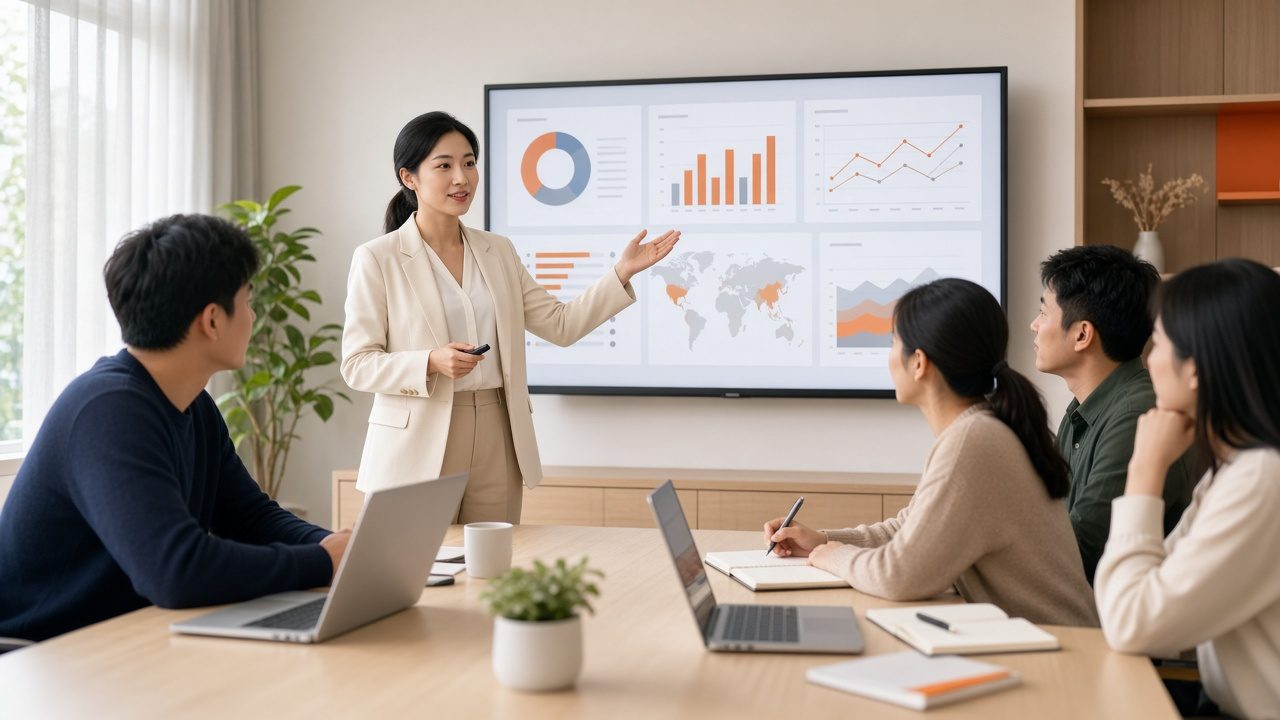 An HQ trainer walking a partner team through the system